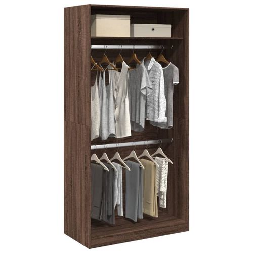 Vidaxl Garde-Robe Chêne Marron 100x50x200 Cm Bois D'ingénierie