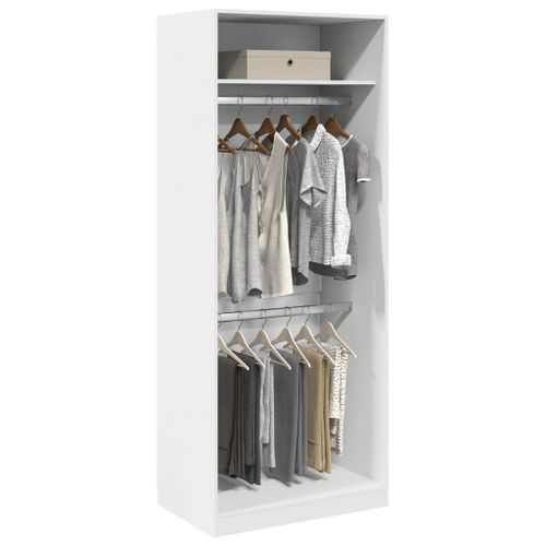 Vidaxl Garde-Robe Blanc 80x50x200 Cm Bois D'ingénierie