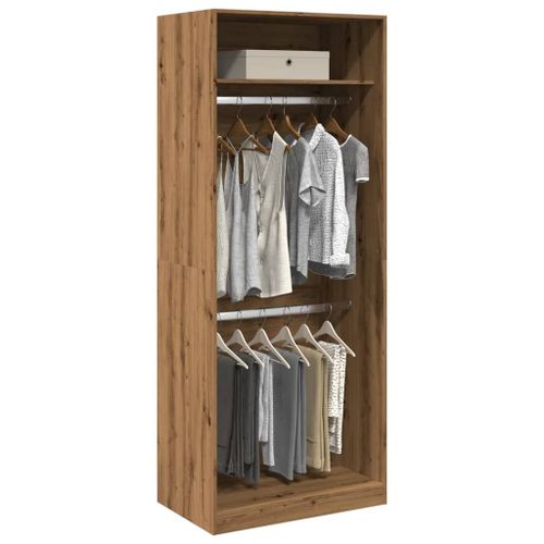 Vidaxl Garde-Robe Chêne Artisanal 80x50x200 Cm Bois D'ingénierie