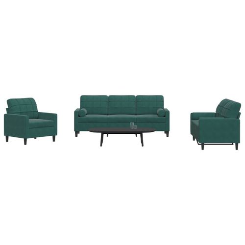 Vidaxl Ensemble De Canapés 3 Pcs Avec Coussins Et Traversins Velours