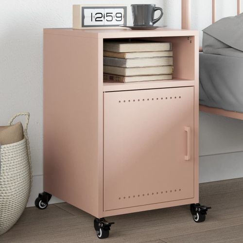 Vidaxl Table De Chevet Rose 36x39x59 Cm Acier