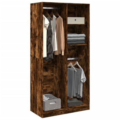 Vidaxl Garde-Robe Chêne Fumé 100x50x200 Cm Bois D'ingénierie