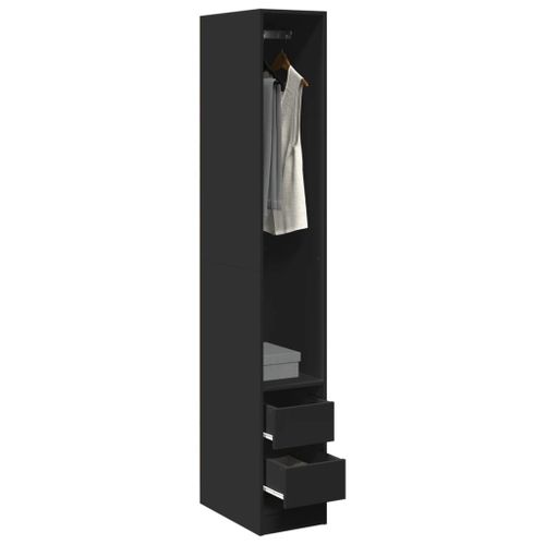 Vidaxl Garde-Robe Noir 30x50x200 Cm Bois D'ingénierie