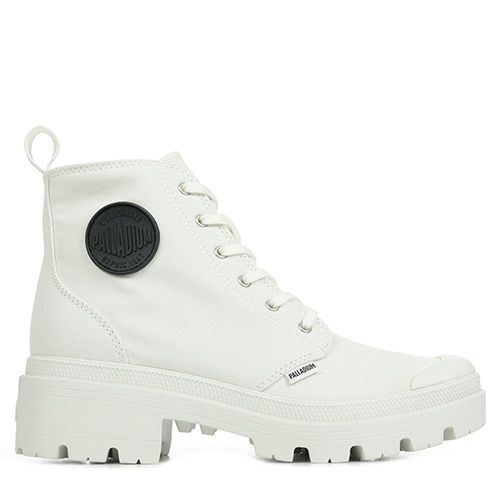 Palladium - Chaussures Montante Pour Femme À Fermeture Eclair Pallabase Twill - Blanc - 39