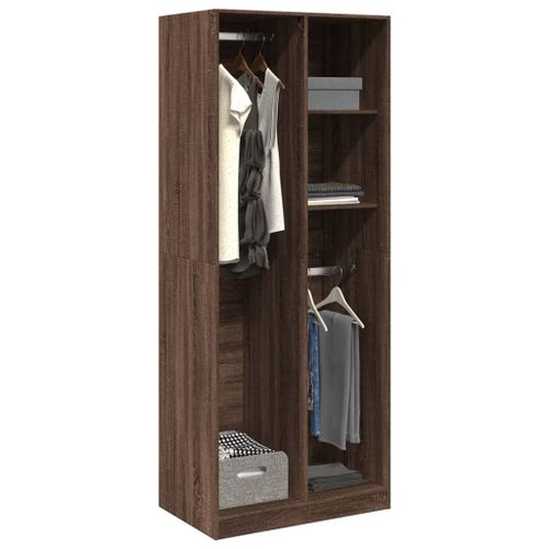 Vidaxl Garde-Robe Chêne Marron 80x50x200 Cm Bois D'ingénierie