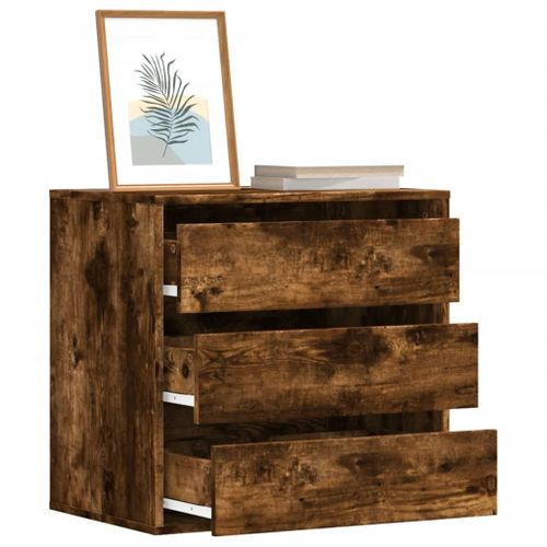 Vidaxl Commode D'angle Chêne Fumé 60x41x58 Cm Bois D'ingénierie