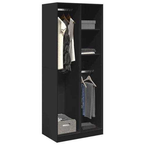 Vidaxl Garde-Robe Noir 80x50x200 Cm Bois D'ingénierie