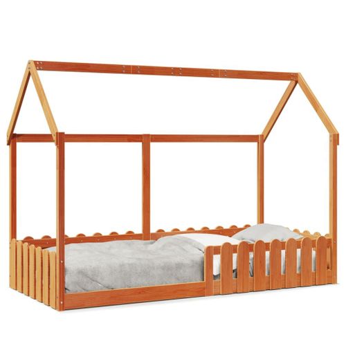Vidaxl Cadre De Lit D'enfants Forme De Maison 90x190cm Bois Massif Pin