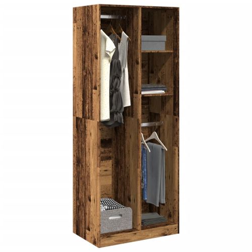 Vidaxl Garde-Robe Vieux Bois 80x50x200 Cm Bois D'ingénierie