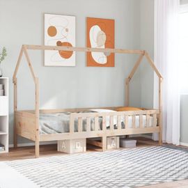 Vidaxl Cadre De Lit D'enfants Forme De Maison 90x190cm Bois Massif Pin