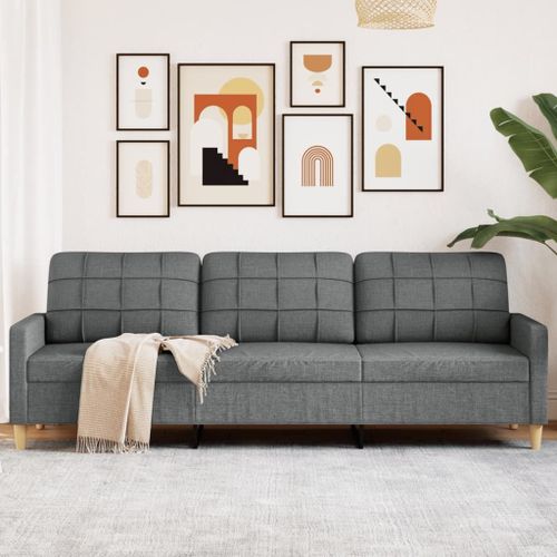 Vidaxl Canapé À 3 Places Gris Foncé 210 Cm Tissu