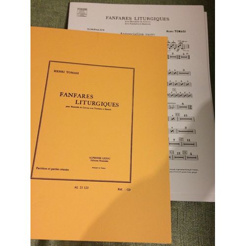 H. Tomasi Fanfares Liturgiques Pour Cuivres, Timbales Batterie Partition Leduc