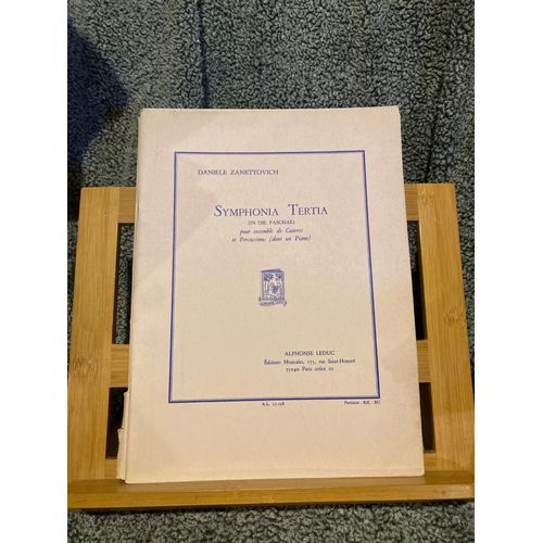 D. Zanettovich Symphonie Tertia Partition Cuivres Percussions Leduc Matériel