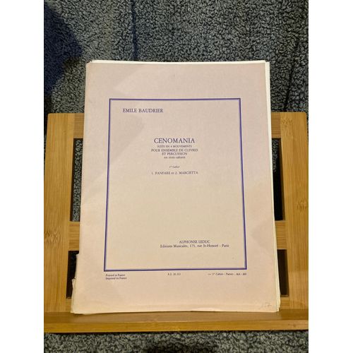 Emile Baudrier Cenomania Pour Cuivres Et Percussions Cahier 1 Leduc Materiel