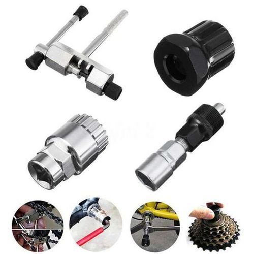 4pc Vtt Vtt Chaîne Crank Vélo Kit D'outils Enlèvement De Réparation Axe Extracteur