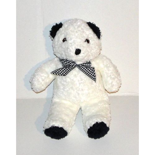 Peluche Ours Blanc Et Noir Viktig Ikea Pelage Style Mouton - Doudou Ours Ikea 30 Cm