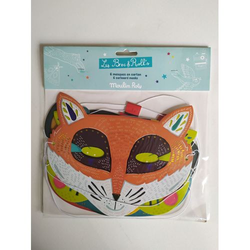 6 Masques En Carton Moulin Roty Les Animaux
