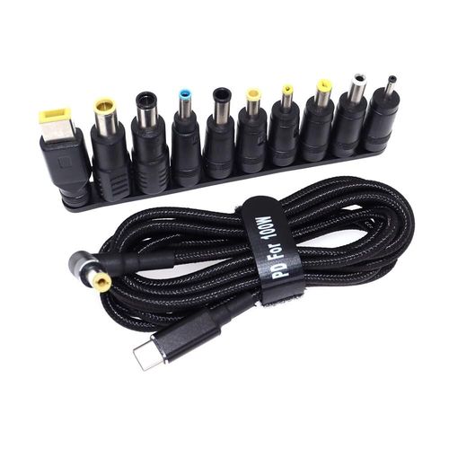 Adaptateur d'alimentation pour ordinateur portable 65W 100W,prise USB Type C à chargeur universel,câble de chargement pour ordinateur portable
