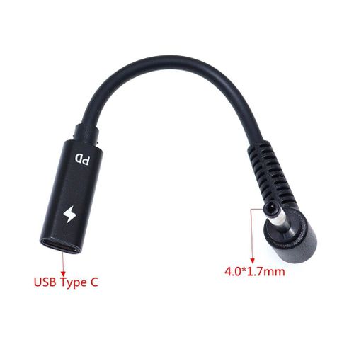 Adaptateur d'alimentation USB 3.1 Type C PD,convertisseur DC,connecteur de prise,câble 5.5x2.5mm mâle pour ordinateur portable Bali Toshiba - Type 4.0-1.7mm