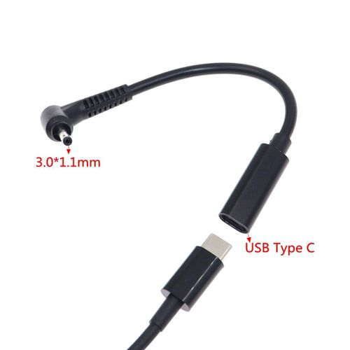 Adaptateur d'alimentation USB 3.1 Type C PD,convertisseur DC,connecteur de prise,câble 5.5x2.5mm mâle pour ordinateur portable Bali Toshiba - Type 3.0-1.1mm