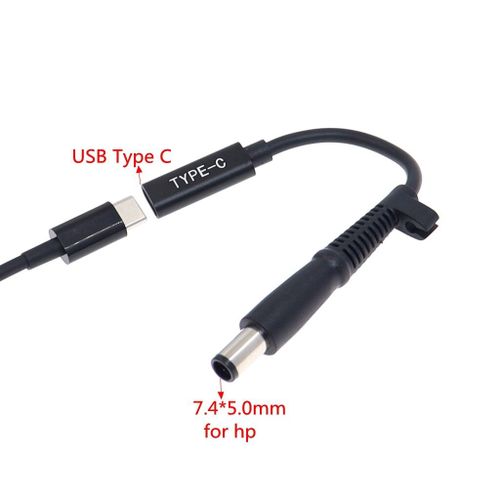 Adaptateur d'alimentation USB 3.1 Type C PD,convertisseur DC,connecteur de prise,câble 5.5x2.5mm mâle pour ordinateur portable Bali Toshiba - Type 7.4-5.0mm (for hp)