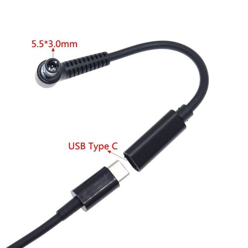Adaptateur d'alimentation USB 3.1 Type C PD,convertisseur DC,connecteur de prise,câble 5.5x2.5mm mâle pour ordinateur portable Bali Toshiba - Type 5.5-3.0mm