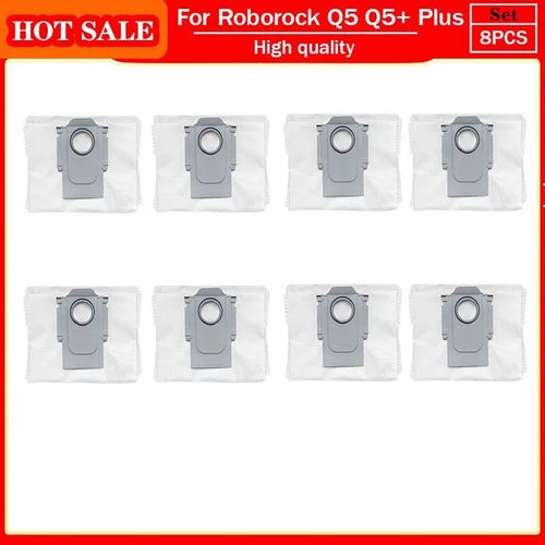 Pièces de rechange pour aspirateur robot Roborock Q5 Q5 + Plus,accessoires,rouleau,brosse latérale principale,filtre Hepa,housse de sac à poussière - Type 8pcs #B