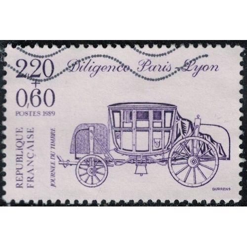 France 1989 Oblitéré Used Diligence Paris Lyon Violet Sur Mauve Y&t 2578 Su