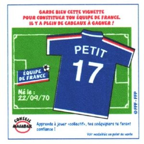 Image Équipe De France De Football N° 17 Petit - Bubble Gum Malabar - 2002
