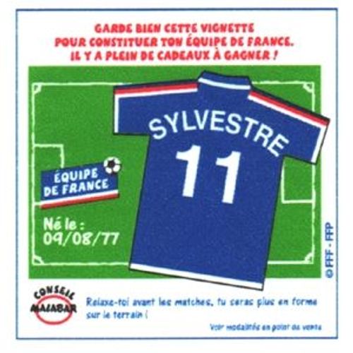 Image Équipe De France De Football N° 11 Sylvestre - Bubble Gum Malabar - 2002