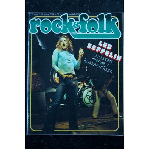 Rock & Folk 097 Fevrier 1975 Cover Led Zeppelin Interview Concert Rolling Stones Jimi Hendrix Sparks