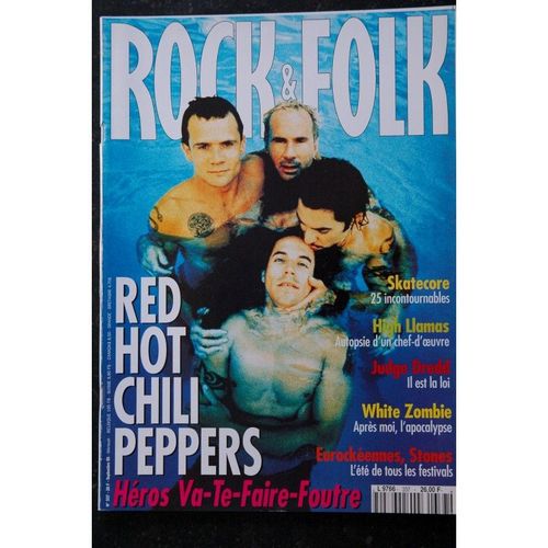 Rock & Folk 337 Red Chili Peppers Skatecore High Llamas Judge Dredd White Zombie Stones