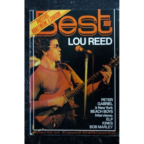 Best 106 Mai 1977 Lou Reed Peter Gabriel Beach Boys Elp Kinks Marley + Posters Kraftwerk Veronique Sanson