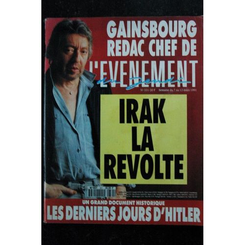 L'evenement Du Jeudi 331 1991 03 Serge Gainsbourg Redacteur En Chef Charlotte