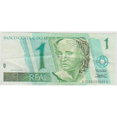 Billet D'un Real Brésilien Authentique - Um Real Banco Central Do Brazil - 140x65 Mm  Année 2000  -