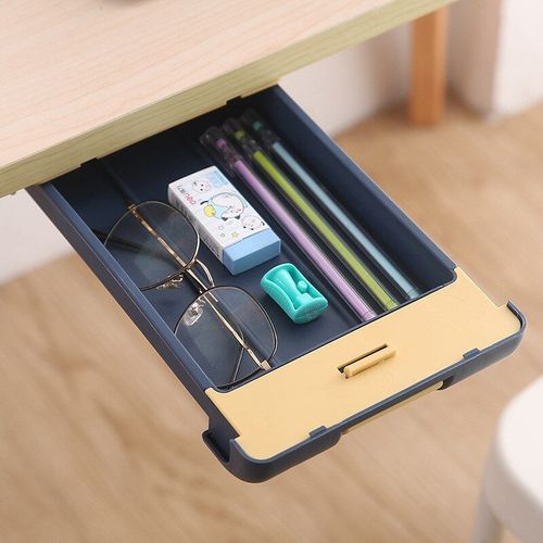 Boîte de rangement de Type tiroir de bureau, boîte cachée de bureau, coller le bas du bureau, boîte de papeterie d'étudiant