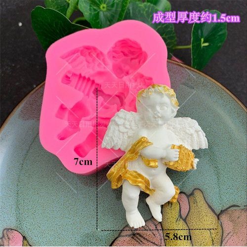 Moule À Gâteau En Silicone 3d Angel Boy Avec Orgue Électronique, Outils Pour Fondant, Bordure De Cupcake