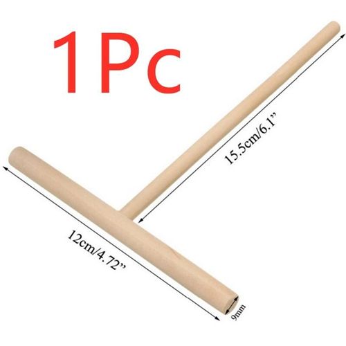 Ustensile antiadhésif en forme de T pour crêpes, ustensile à crêpes en crêpe, épandeur en bois et spatule râteau à tartes, outils pour la fabrication des ¿ufs, cuisine, 1 pièces
