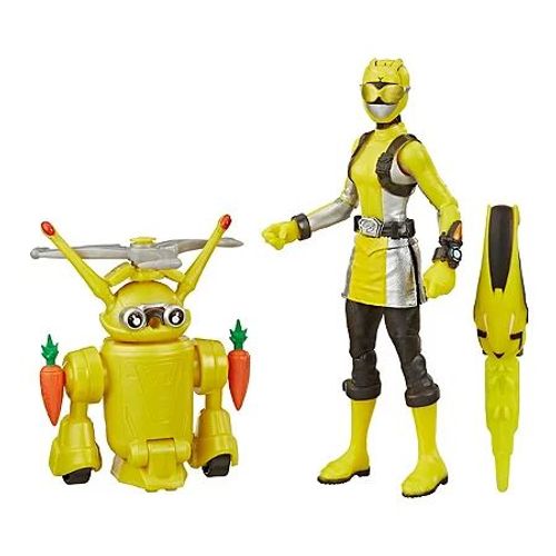 Figurine Power Rangers - Beast Morphers - Ranger Jaune Et Morphin Jax Beastbot