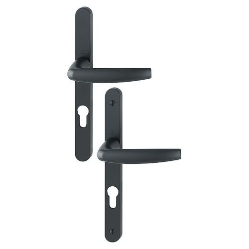 Ensemble de porte-fenêtre plaque étroite Atlanta 1530/300LMSGL HOPPE Noir mat Clé i Ent.70 - ép.78-87 - 3304368