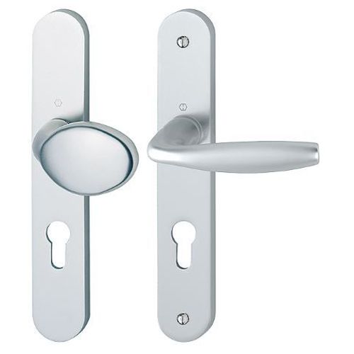 Ensemble de porte palière sur plaque New-York 76G/300M/1810 HOPPE Argent - 3281135