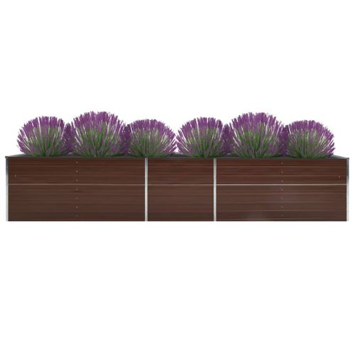 Lit Surélevé De Jardin Acier Galvanisé 400x80x45 Cm Marron