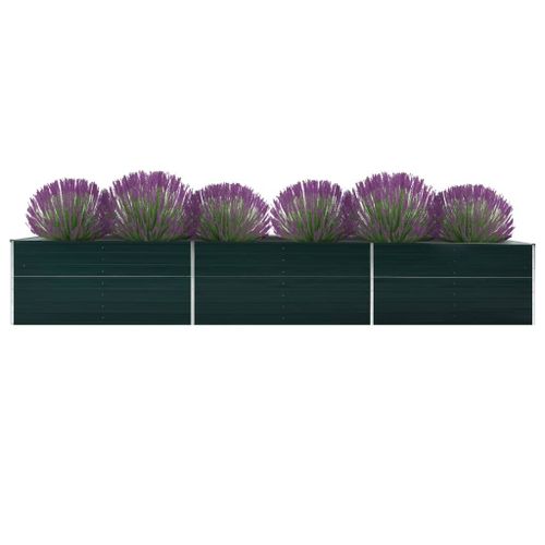 Lit Surélevé De Jardin Acier Galvanisé 480x80x45 Cm Vert