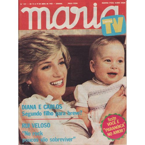 Maria Tv (Edition Portugal) / 13-04-1983 N°231 : Lady Diana / Di (3p) - Naked Eyes (2p) - Charlotte Rampling (1p)
