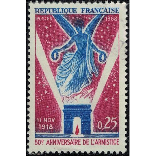 France 1968 Oblitéré Used 50ème Anniversaire De L'armistice 11 Novembre 1918 Y&t 1576 Su