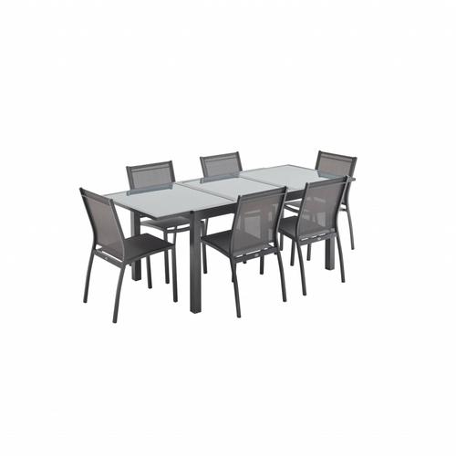 Salon De Jardin Table Extensible Orlando Gris Taupe Table En Aluminium 150/210 Cm Plateau De