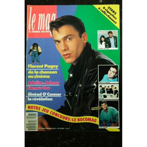Le Mag 7 1990 Florent Pagny + Poster Roch Voisine Sinead O'connor Big Fun Johnny Hallyday Adeline