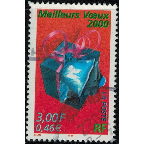 France 1999 Oblitéré Used Emballage Cadeau Meilleurs Voeux 2000 Y&t 3290 Su
