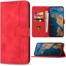Coque Pour Oppo A74 5g / Oppo A93 5g / Oppo A54 5g, Antichoc Etui En Cuir Pu Avec Fentes Pour Cartes, Magnétique Housse Pour Oppo A74 5g / Oppo A93 5g / Oppo A54 5g, Rouge
