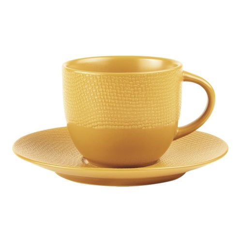 Tasse à thé et sous-tasse vésuvio safran 22 cl (lot de 6)